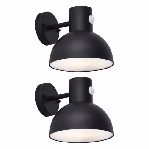 First Choice Lighting Arkle Set of 2 Black Motion Sensor Outdoor Wall Lights – 4