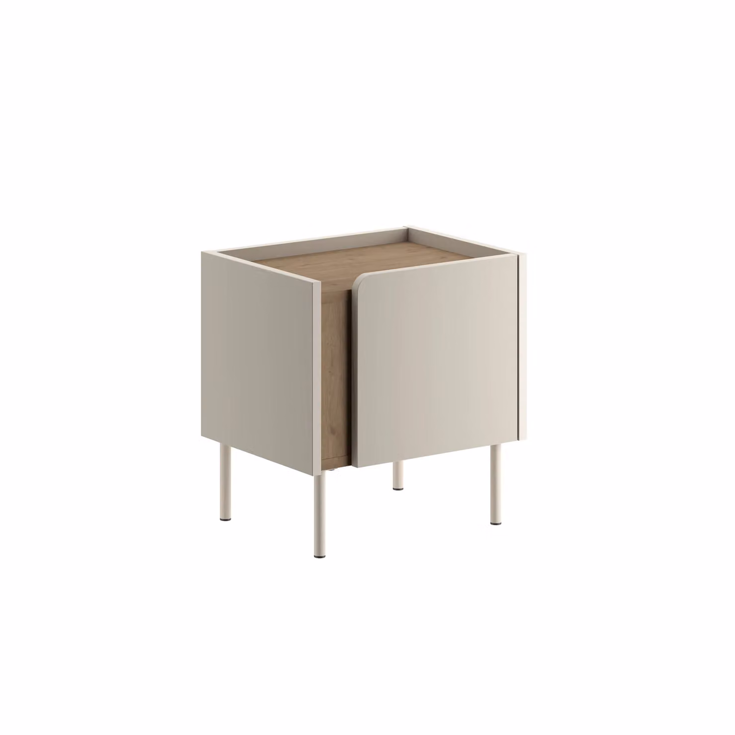 Decortie Norm Modern Bedside Table Nightstand in Sand – 2
