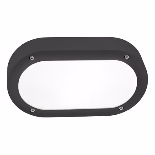 Netlighting LEDS C4 Basic Outdoor Flush Wall Light in Grey, IP65, E27, 22 cm