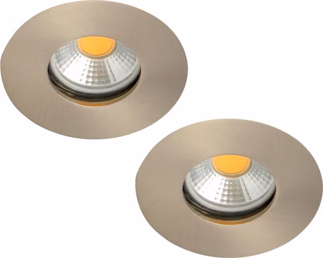 Litecraft 2 Pack of Fixed Recessed IP65 Fire Rated LED Downlights in Chrome