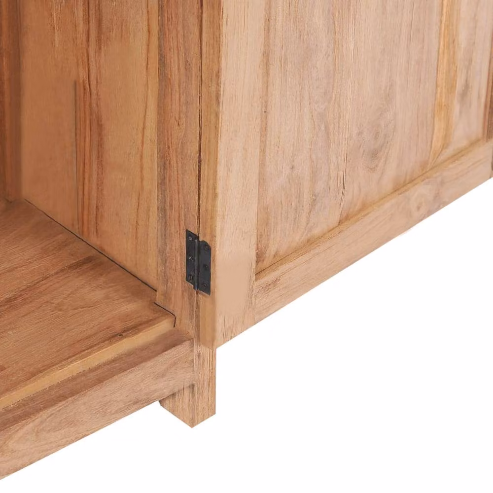 Berkfield Home Rustic Solid Teak Wood Sideboard in Brown, W/D/H: 50 x 30 x 90 cm – 3
