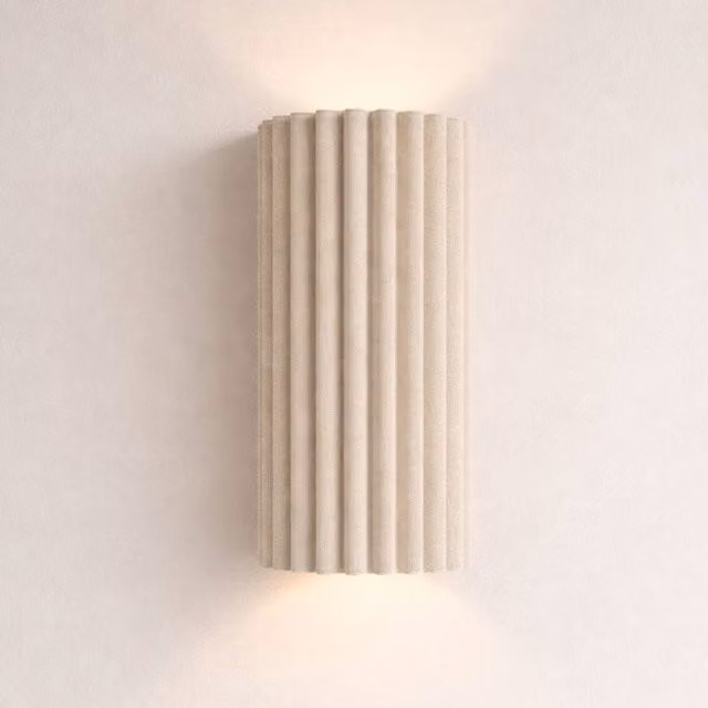 CGC Lighting Allegra Modern Beige Fabric Scallop Wall Light – 1
