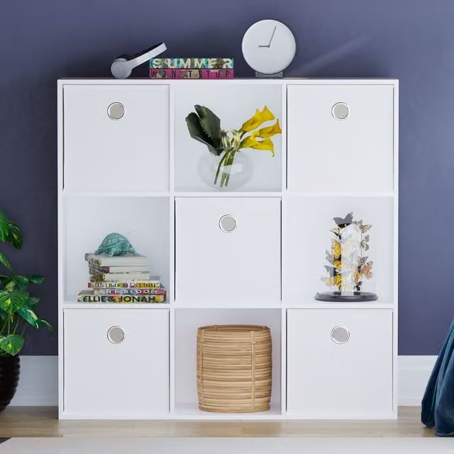 Vida Designs Durham 9 Cube Storage Unit with 5 White Baskets