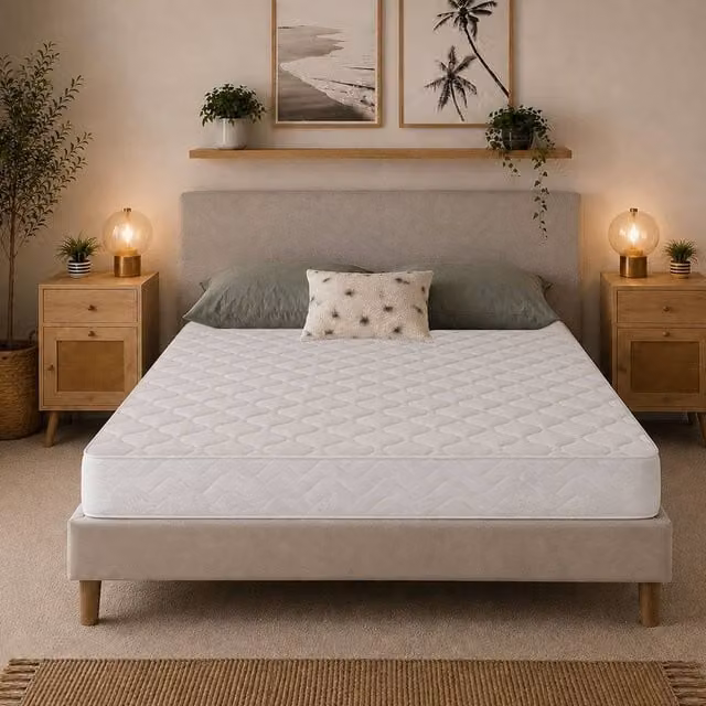 eXtreme Comfort Ltd Foam-Free Pocket Spring Max-Coil Mattress, Medium Feel, White, W/D/H: 140 x 200 x 18 cm