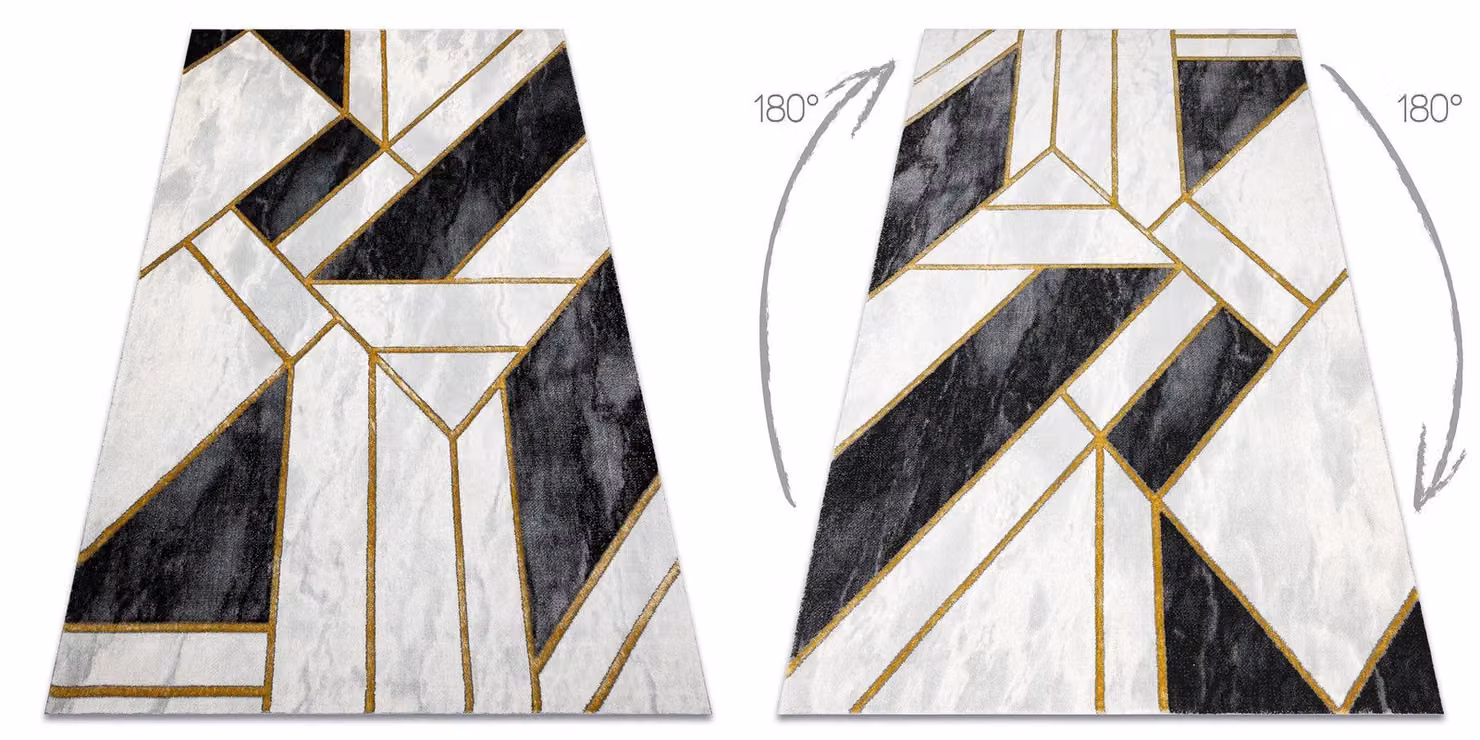 RugsX Emerald Black Geometric Rug, W: 160 cm, L: 220 cm – 2