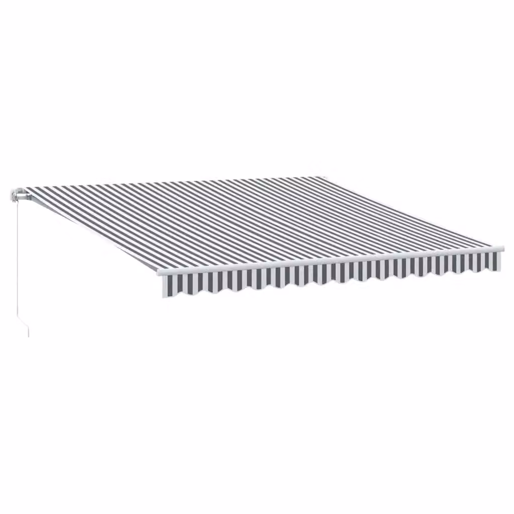 Berkfield Home Manual Retractable Aluminium Awning with Crank, Anthracite and White, W: 400 cm, D: 300 cm – 2