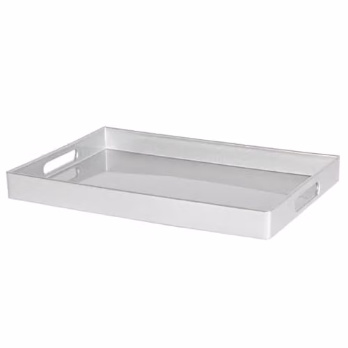 Argon Tableware Silver Rectangular Melamine Serving Tray with Handles W: 34.5 cm, D: 30 cm