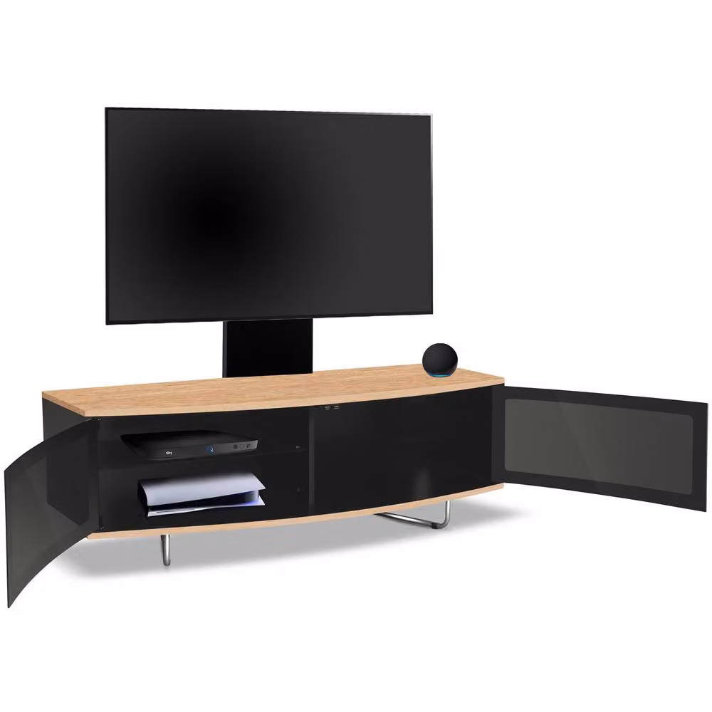 Centurion Supports CARU D-Shape Flat Screen TV Cabinet with Mounting Arm for 32-65 inch TVs, Multicolour, W: 120 cm, D: 39 cm, H: 43 cm – 4