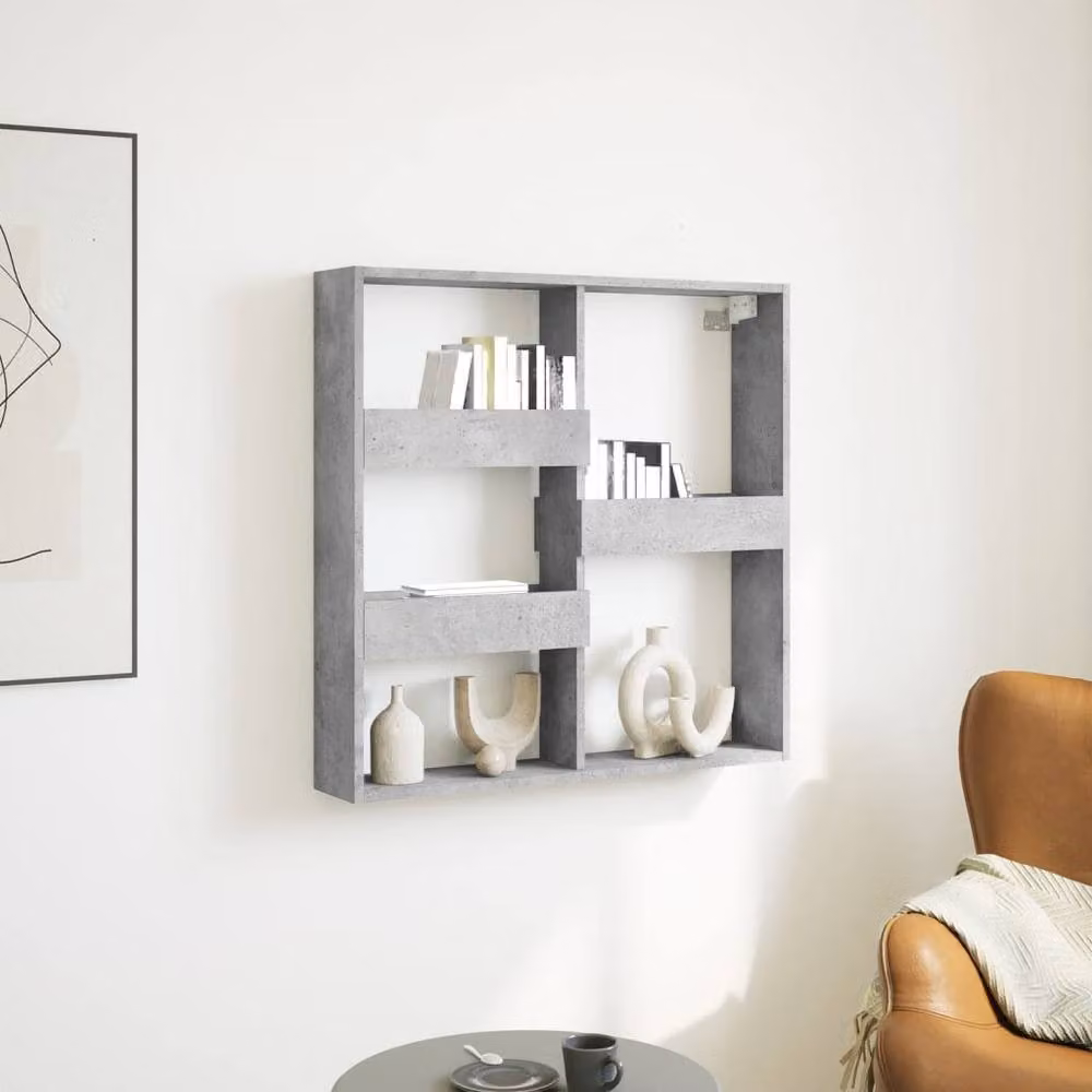 Berkfield Home Wall Cabinet in Concrete Grey, W/D/H: 80 x 15 x 80 cm – 2