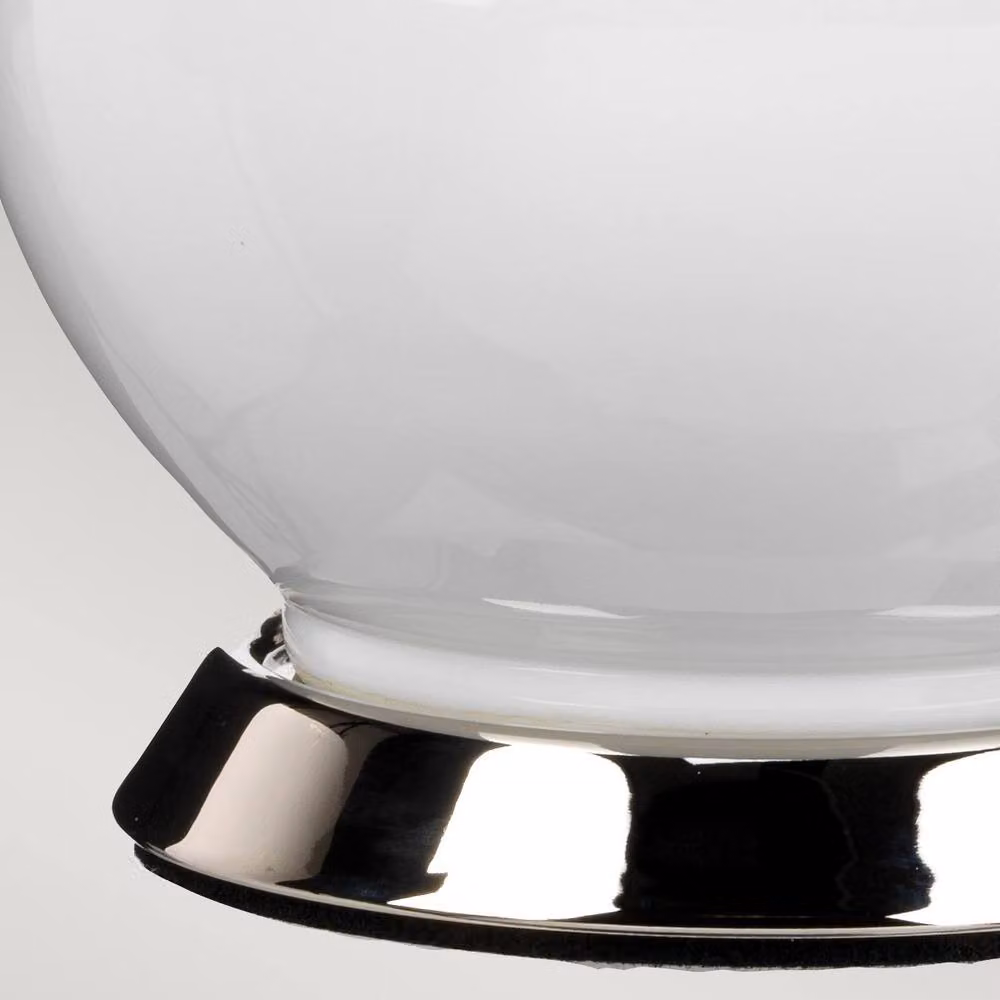 Netlighting Isla Table Lamp with Round Tapered Fabric Shade in White and Teal with Polished Silver Metal Base – 3