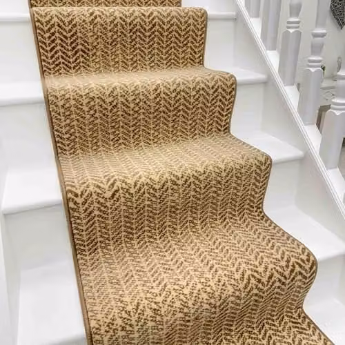runrug Empire Stair Runner Carpet, Light Brown, W: 60 cm, L: 450 cm
