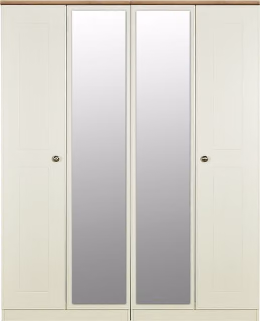 2 U Albert Quad Twin Mirror Wardrobe in Beige