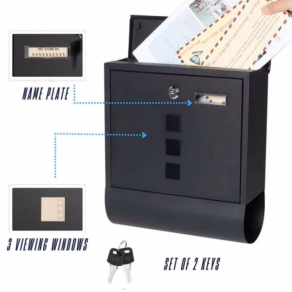 SPETLEK Black Steel Large Letter Mail Box – 4