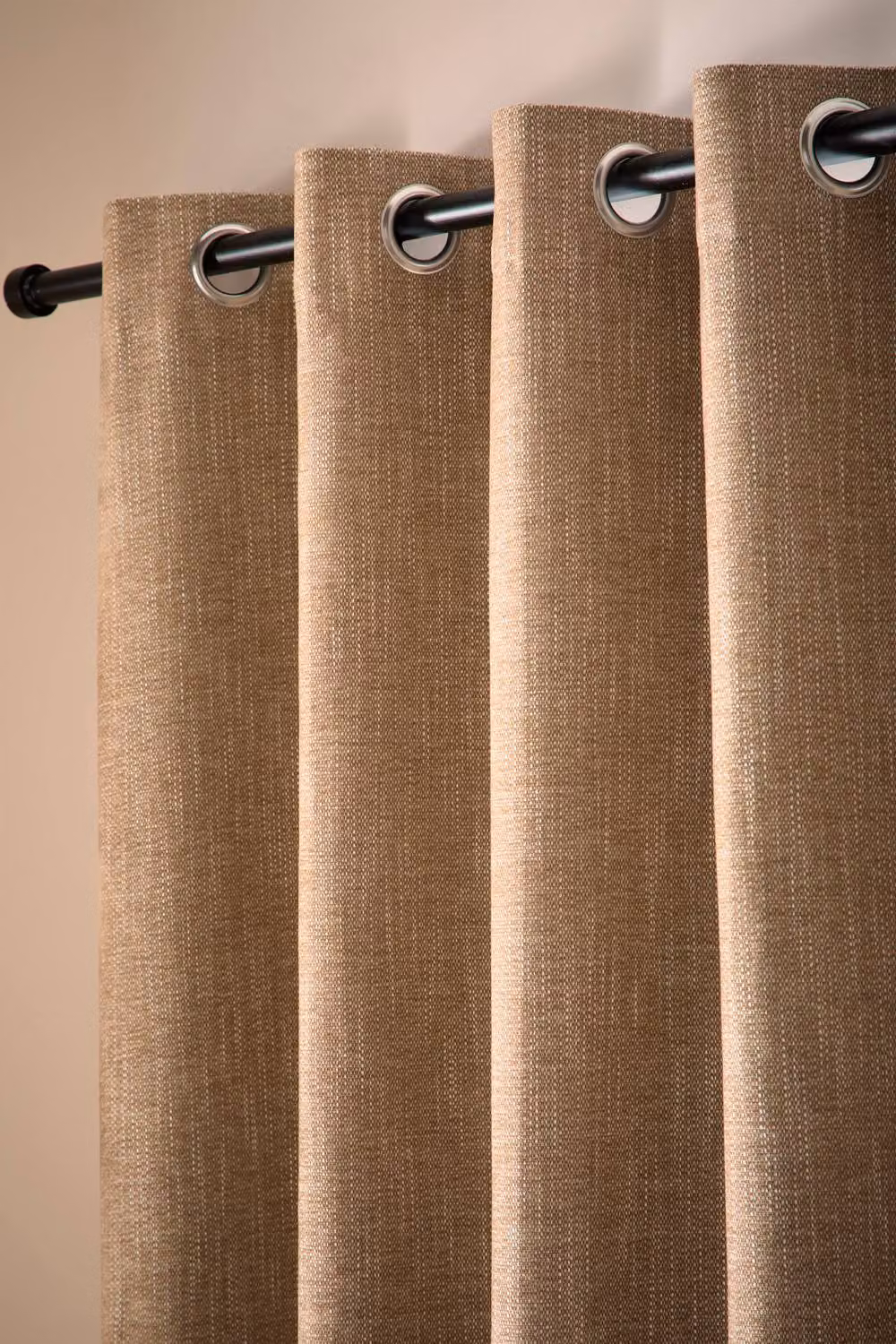 Curtina Boucle Chenille Woven Blackout Eyelet Curtains in Natural, Width: 229 cm, Drop: 183 cm – 2