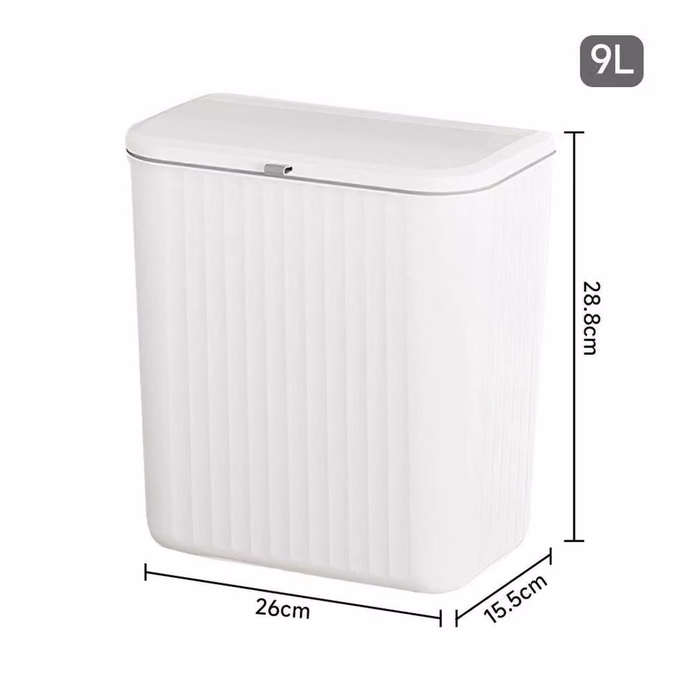 Kelvenix White Wall Mounted Kitchen Cabinet Waste Bin with Flip Lid, 9 Litre – 2