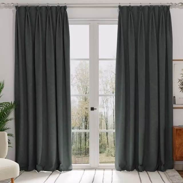 Terrys Turin Grey Velvet Made to Measure Opaque Fabric Curtain Panel