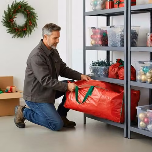 Shatchi Christmas Tree Storage Bag, Red, W/D/H: 52 x 40 x 40 cm – 7