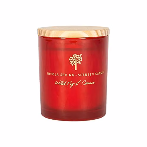 Nicola Spring Wild Fig and Cassis Scented Soy Wax Candle, Red, 130g – 1