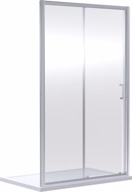 Balterley 6mm Toughened Safety Glass Sliding Shower Door, Silver, W: 120 cm, H: 190 cm