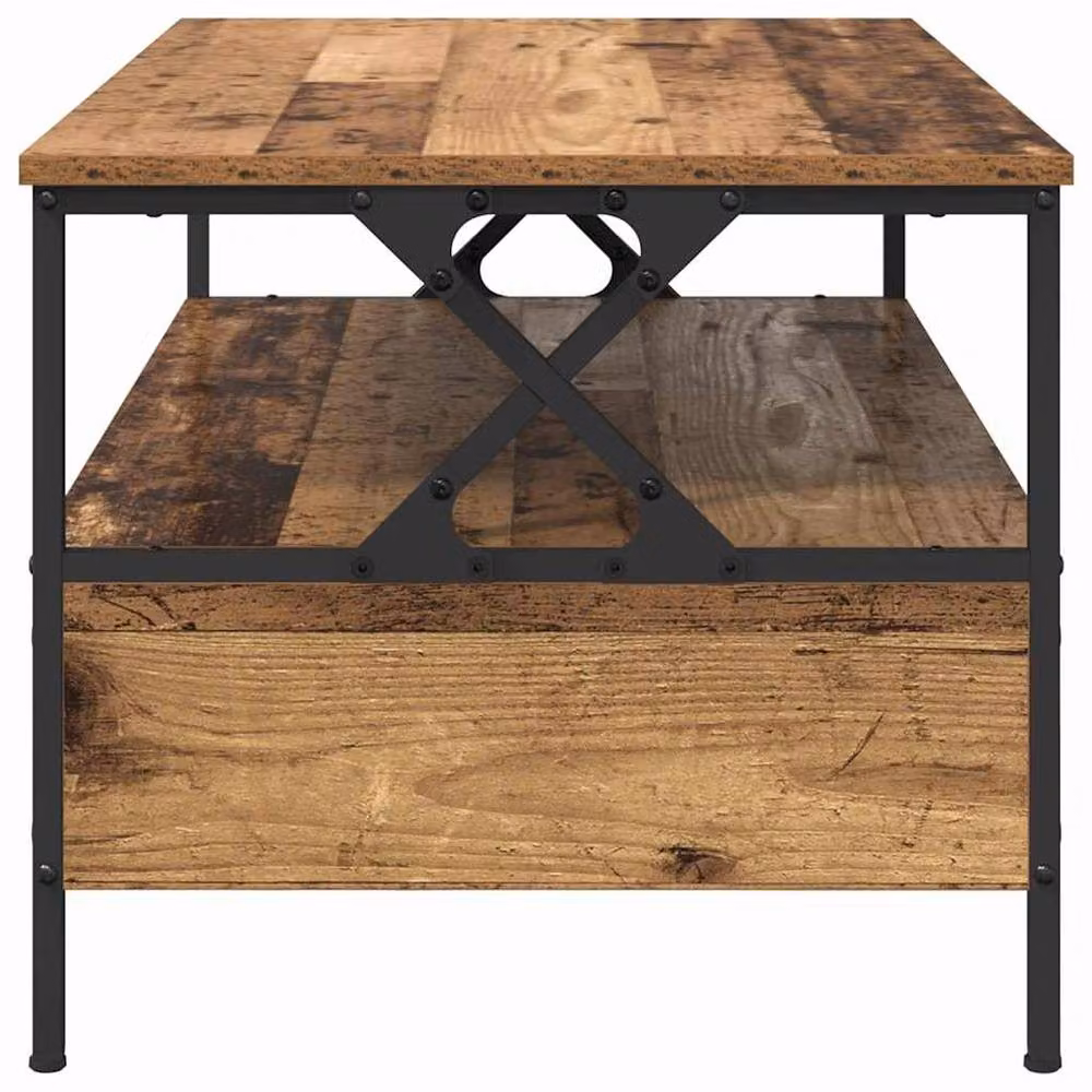 Berkfield Home Modern Rectangular Coffee Table in Brown, W/D/H: 100 x 51 x 45 cm – 4