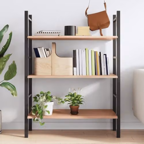vidaXL Wall Mounted Oak Wood Shelf, Light Brown, W: 60 cm, D: 1 cm, H: 2 cm – 3