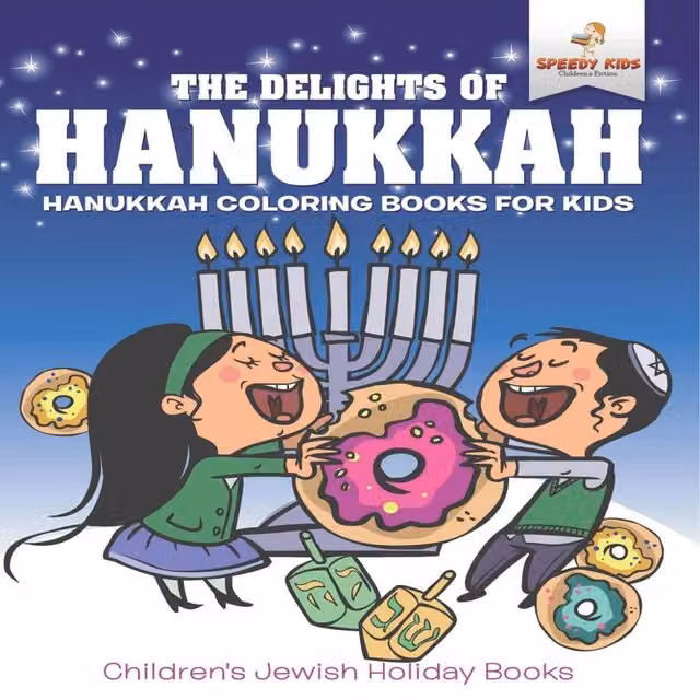 Speedy Kids The Delights of Hanukkah Colouring Book for Children in White and Multicolour