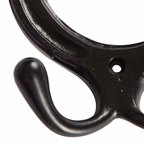 Hammer & Tongs Horse Shoe Double Coat Hook, Black, Pack of 5, W: 10.0 cm, H: 11.0 cm – 2