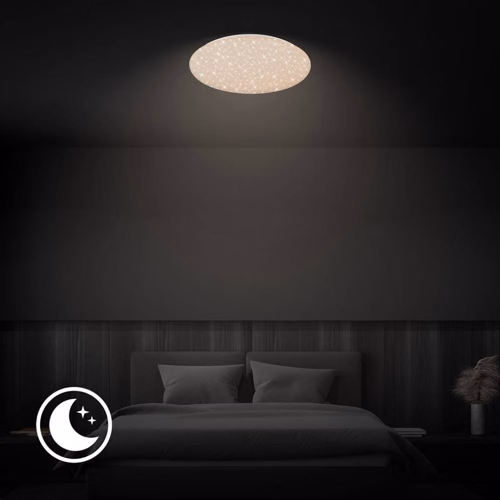 Briloner LED Ceiling Light, White, Round, Dimmable with Remote Control, Diameter: 56 cm – 7