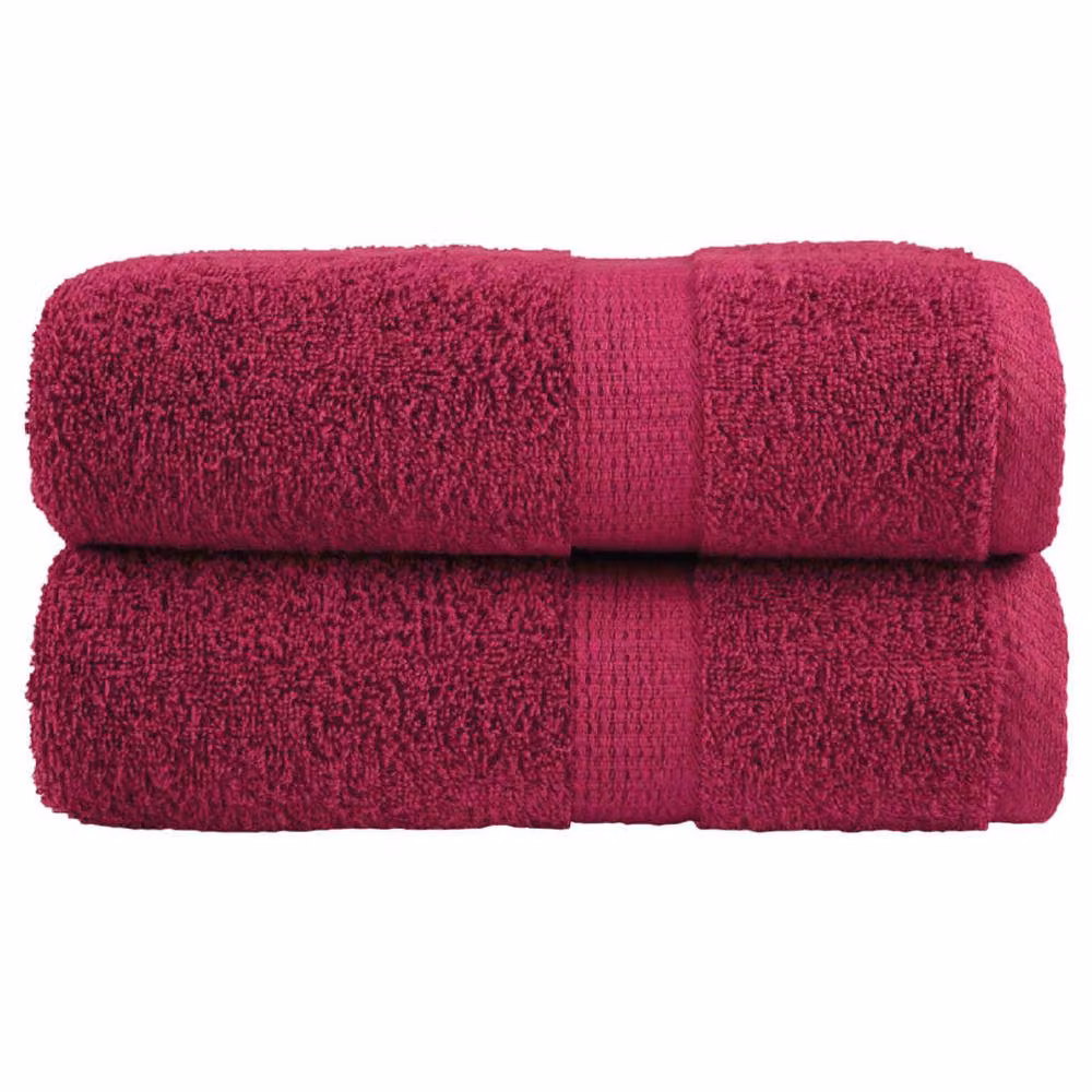 Berkfield Home SOLUND Premium Cotton Soap Towels, 2 Pack, Bordeaux Red, W/D/H: 30 x 30 x 30 cm, 600gsm – 2