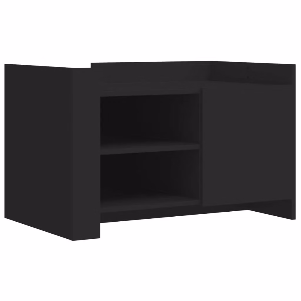 Berkfield Home Modern Black Coffee Table in Engineered Wood, W/D/H: 80 x 50 x 50 cm – 2