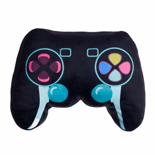 OHS Black Plush Gaming Controller Shaped Cushion, W: 30 cm x H: 23 cm – 1