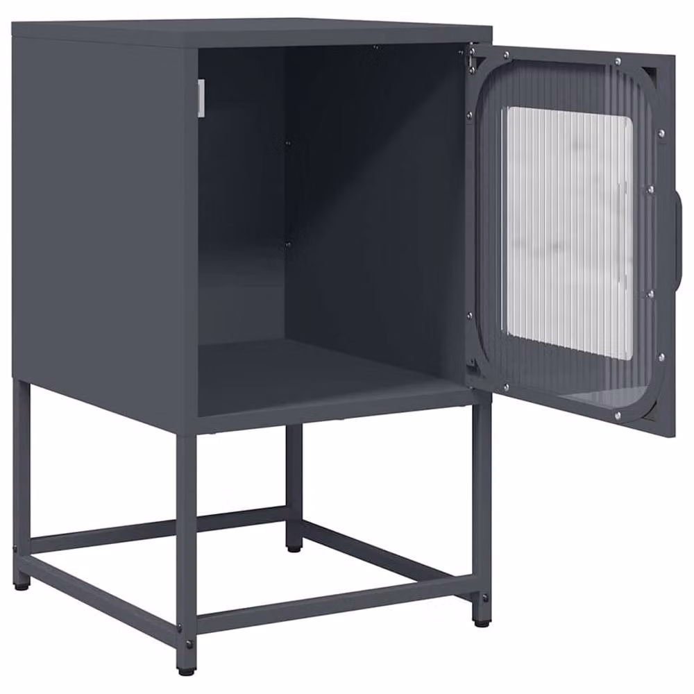 Berkfield Home Elegant Bedside Cabinet in Anthracite Grey, W/D/H: 36 x 39 x 60.5 cm – 3