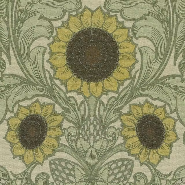 HOUSE Llewelyn-Bowen Sunny Side Up Printed Fabric Ivy in Green, Yellow and Multicolour