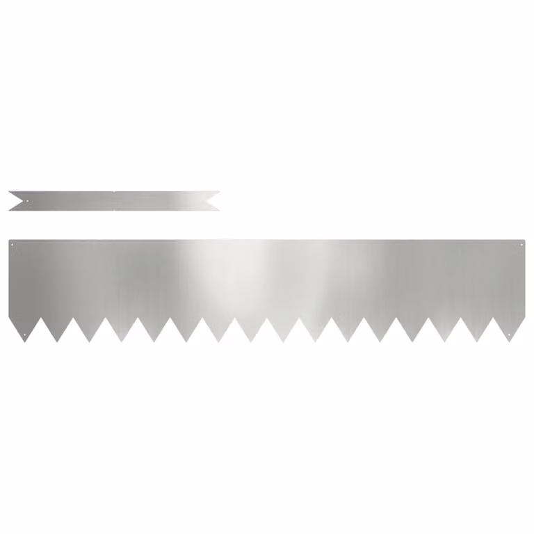 Berkfield Home Galvanised Steel Lawn Edgings, Silver, 10 Pieces, W/H: 100 x 20 cm, D: 0.5 cm