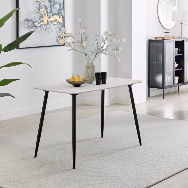 FurnitureboxUK Asti White Marble Effect Ceramic Dining Table