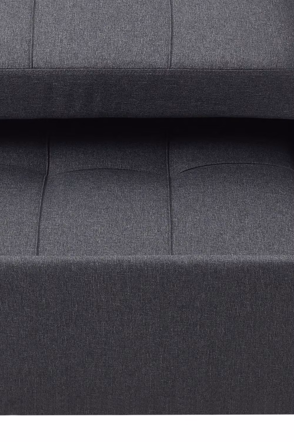 H&O Direct Convertible Fabric Sofa Bed in Grey with Foam Mattress and Detachable Pillow – 4