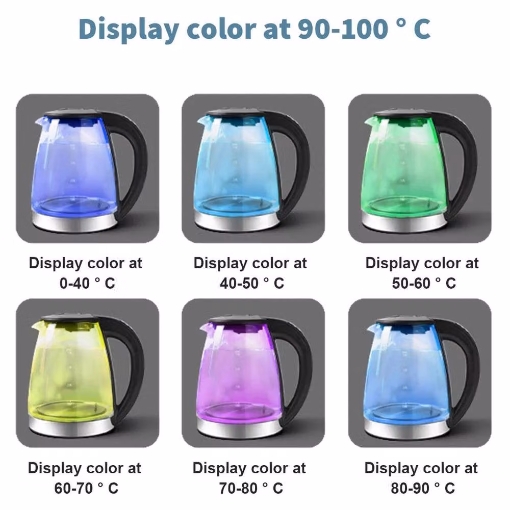 NESTLUNE 1.8 l Illuminated Glass Cordless Electric Kettle with Touch Display, 2200 W, Transparent – 5