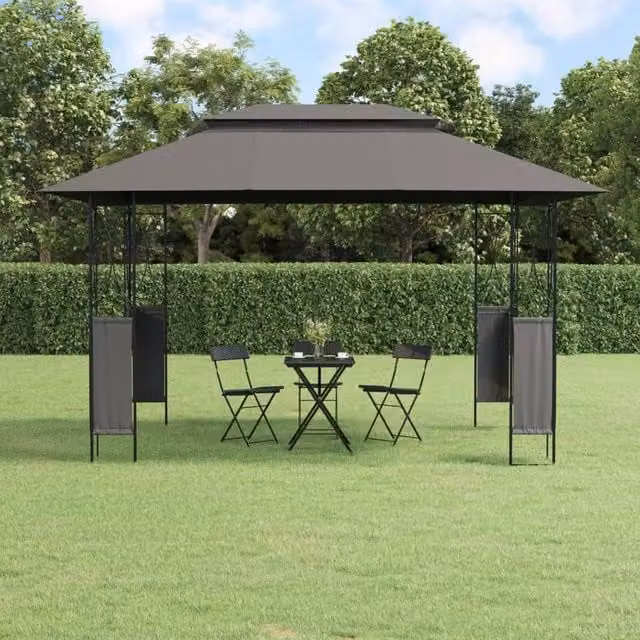 Berkfield Home Anthracite Steel Garden Gazebo with Hip Roof, W/D/H: 400 x 300 x 270 cm