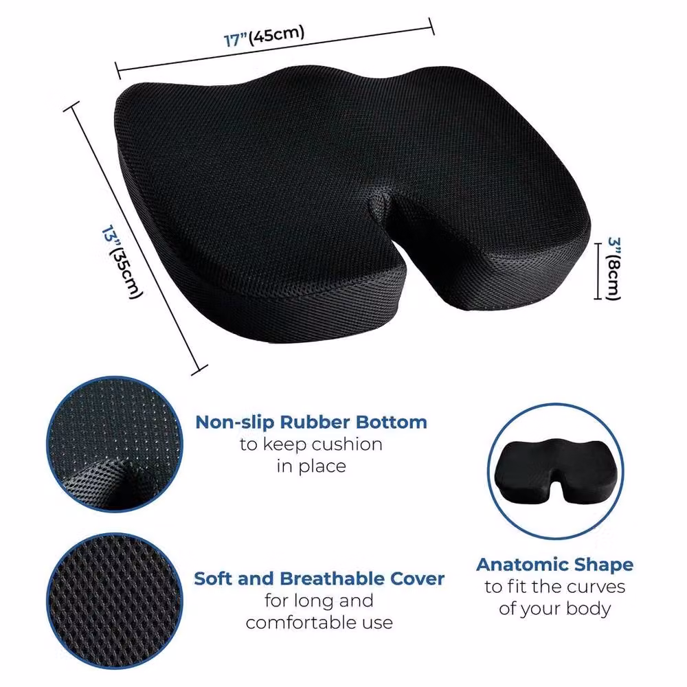 SPETLEK Contoured Memory Foam Lumbar Cushion for Back Support, Black – 3