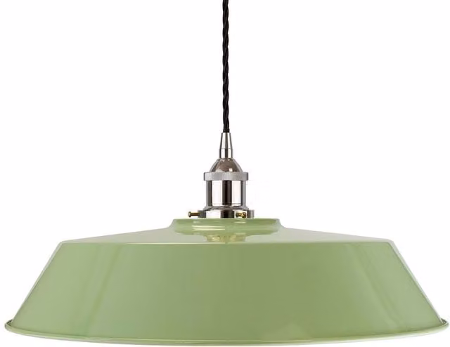 SE Home Chancery Large Pendant Light in Mint Green and Black with Nickel Details