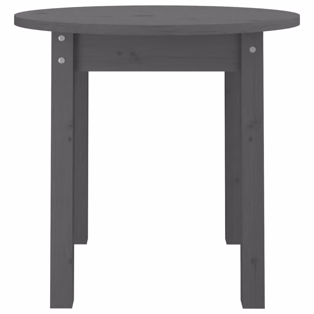 Berkfield Home Round Grey Solid Pine Wood Coffee Table, Diameter: 45 cm, Height: 40 cm – 4