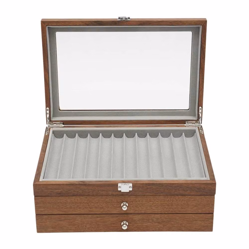 Havendro Brown Walnut Wood Fountain Pen Display and Storage Case – 3