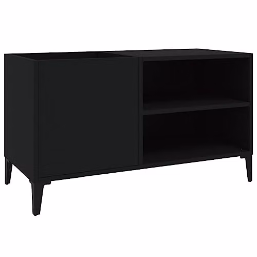 vidaXL Record Cabinet in Black, W/D/H: 84.5 x 38 x 48 cm