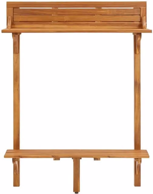 Berkfield Home Decorative Balcony Bar Table in Brown Solid Oiled Acacia Wood, W/D/H: 90 x 37 x 122.5 cm – 1