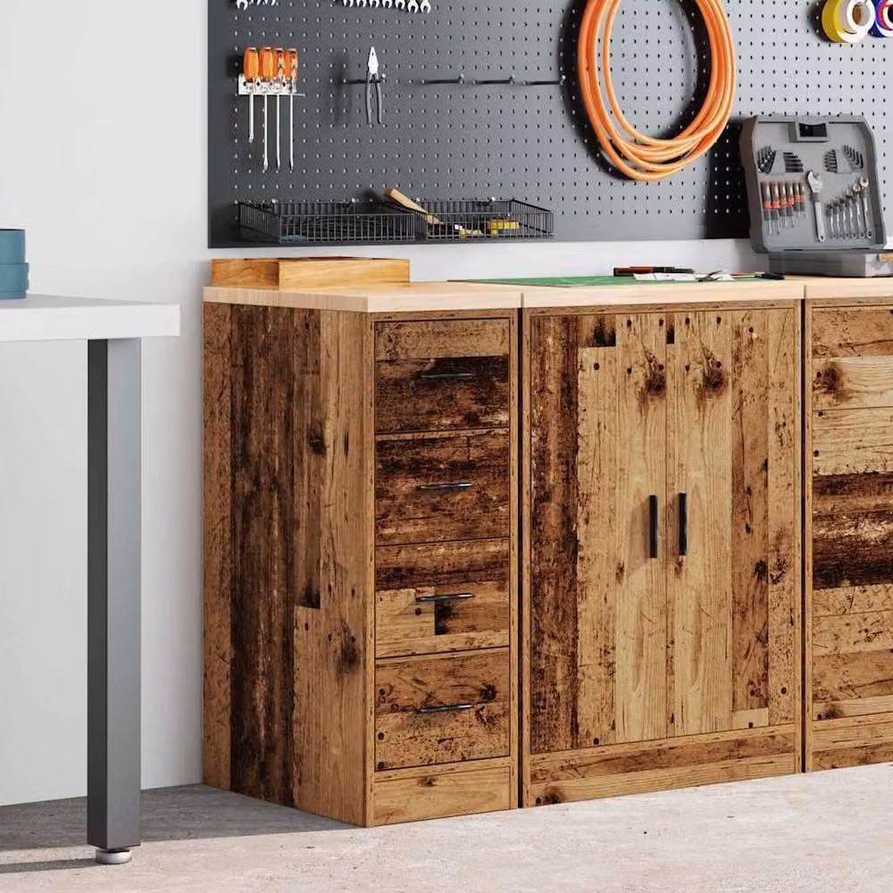 Berkfield Home Garage Storage Cabinet in Brown Solid Pine Wood, W/D/H: 30 x 51 x 85 cm – 2