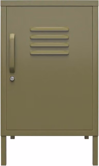 Bradford Industrial Metal Locker End Table in Matt Olive Green