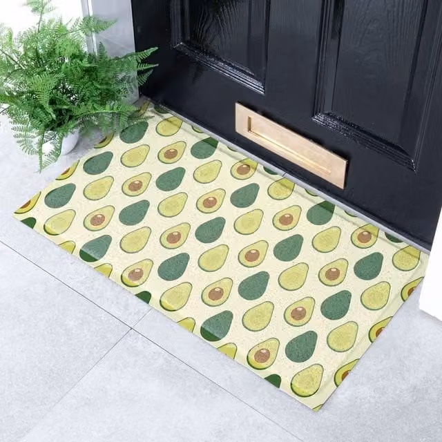 Artsy Mats Avocado Indoor and Outdoor Doormat, Green and Multicolour, W/D/H: 70 x 40 cm