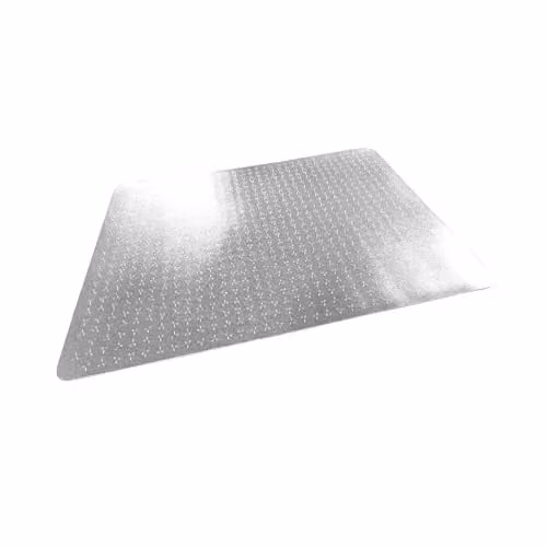 Floortex TrYlok PVC Rectangular Chair Mat for Low Pile Carpets up to 6mm, Transparent, W: 120 cm, D: 90 cm – 1