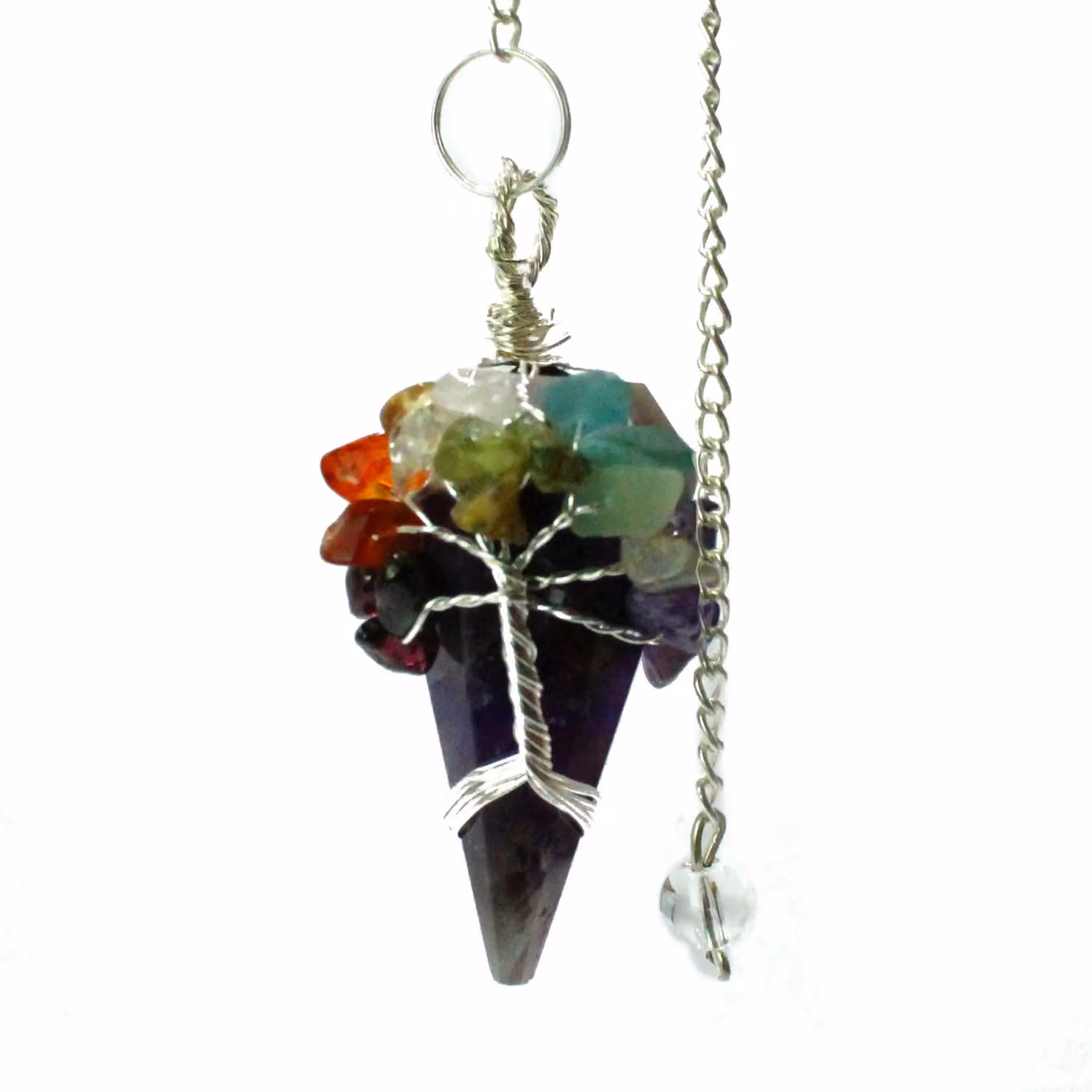 KDMD Magic Pendulum Seven Chakra Amethyst in Purple and Multicolour Stone – 1