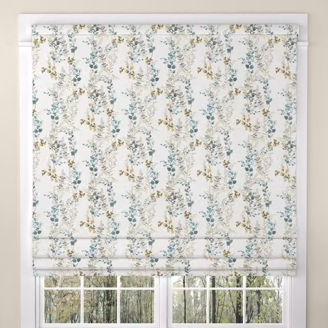 ANTE DECOR Arlene Made To Measure Blackout Roman Blind in Teal and Petrol